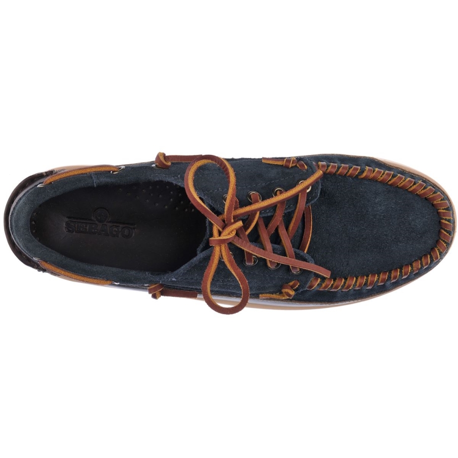 Keuka Lea Kano Moc-marineblå & Mørkebrun Sebago Norge