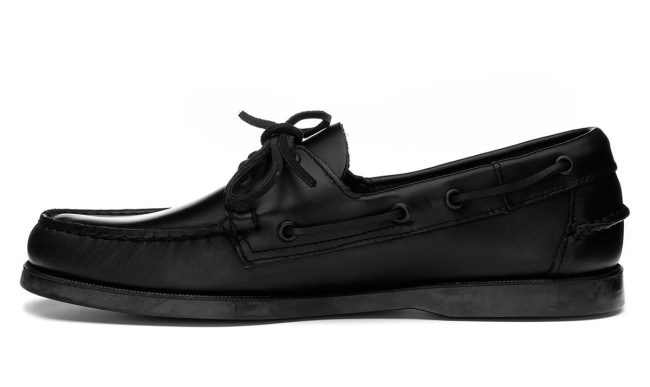 Sebago Norge Total Black Endeavour Båtsko I Vokset Skinn